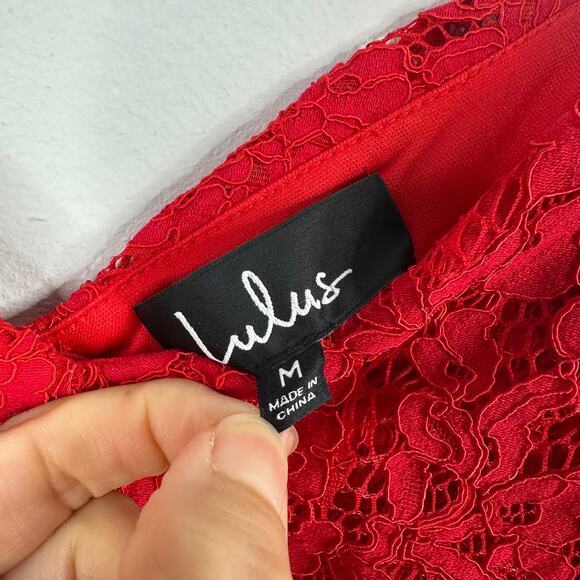 Lulus Caterina Red Lace Off-the-Shoulder Maxi Dress - Picture 6 of 10